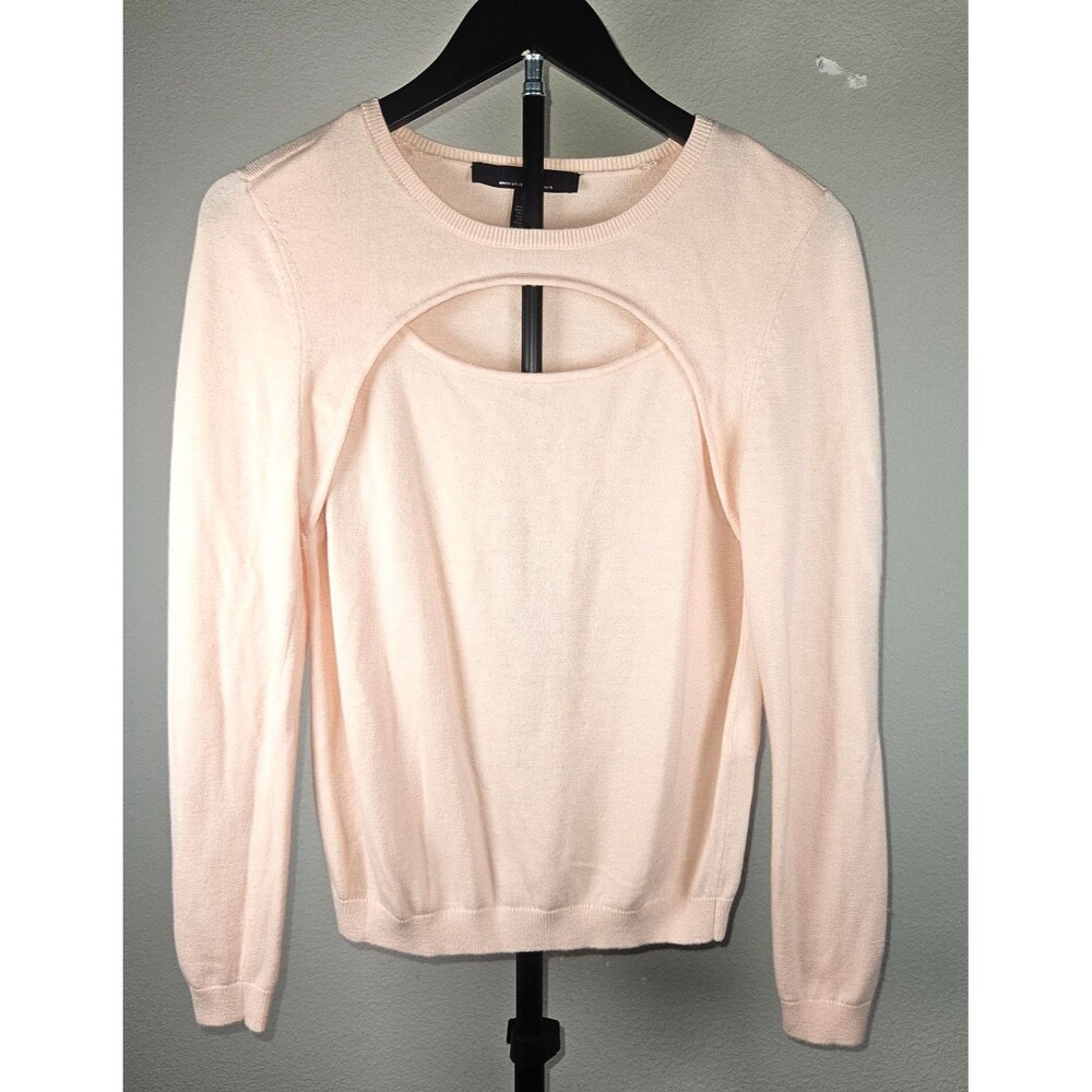 WHBM White House Black Market Sweater Womens Small Pink Layered Cutout Cashmere